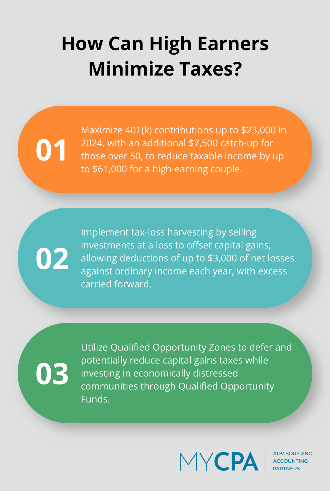 Infographic: How Can High Earners Minimize Taxes? - high income tax planning