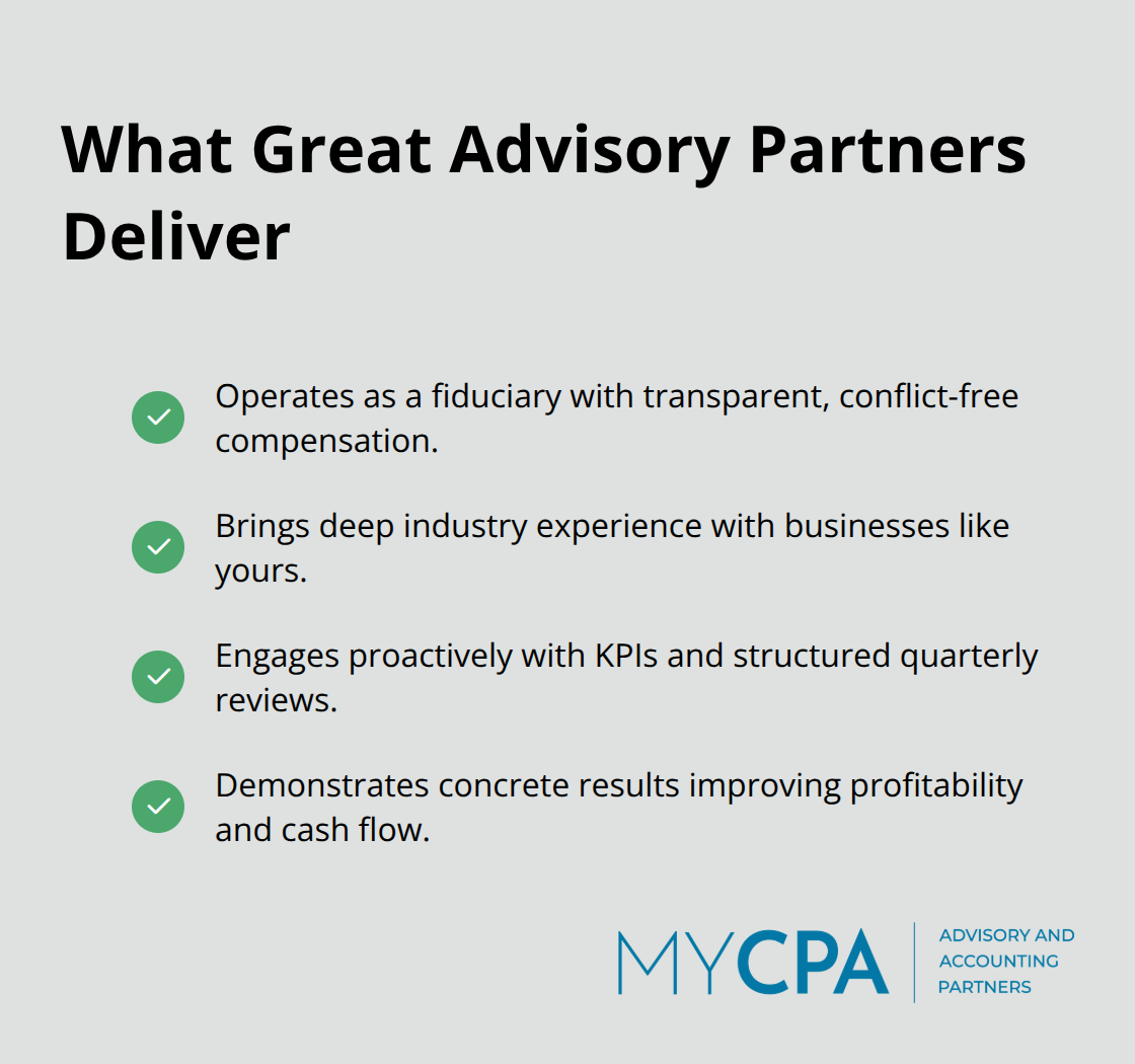 Checklist of top qualities to seek in a financial advisory partner - strategic financial advisory