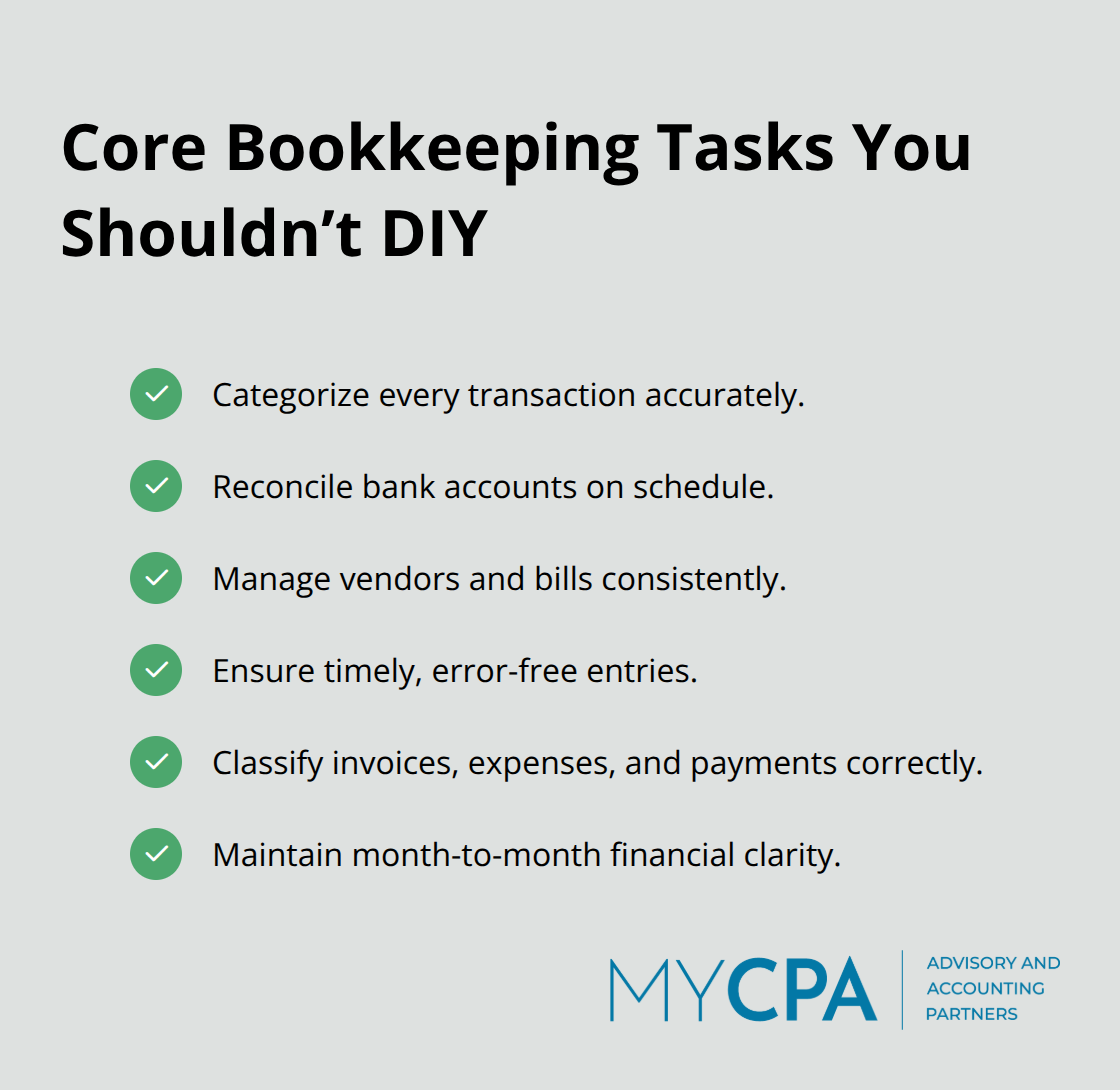 Checklist of essential bookkeeping tasks and outcomes handled by professional accounting services - Complete accounting services