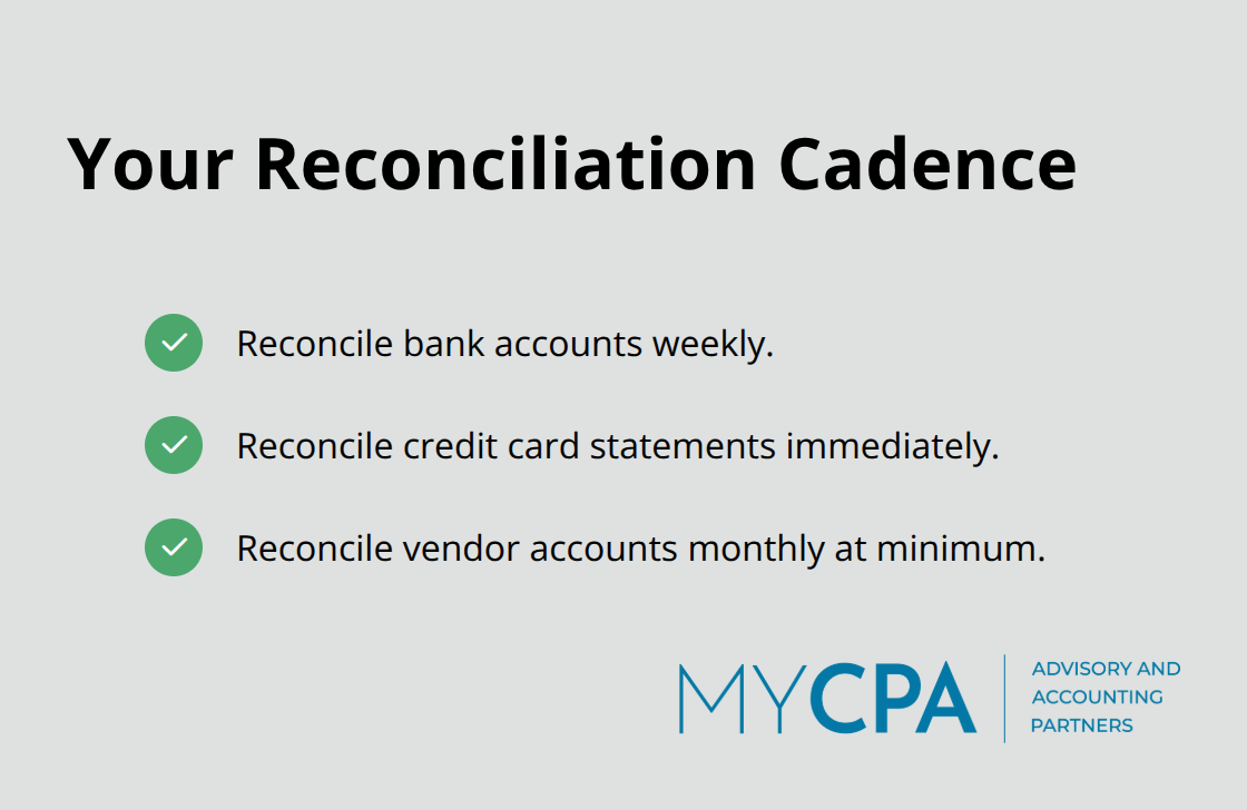 Checklist of recommended reconciliation frequencies - financial reporting accuracy